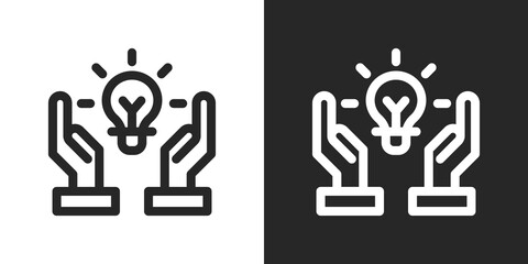 Innovation Icon Set in Black and White Outline Style