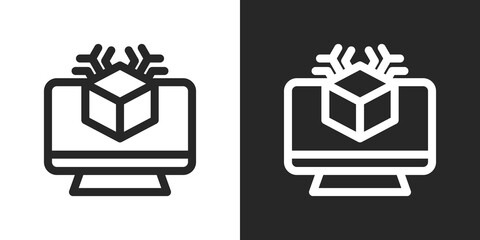 Simulation Icon Set in Black and White Outline Style