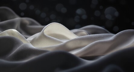 Soft Fabric Waves with Bokeh Lights