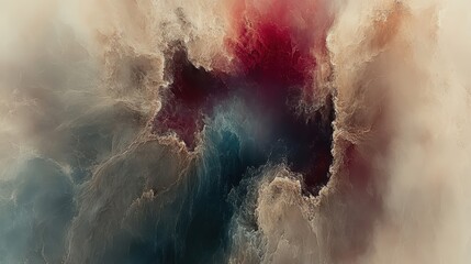 Fototapeta premium Abstract Nebula Clouds and Watery Depths, Digital Art