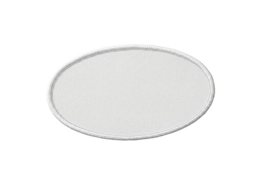 Blank White Oval Patch Isolated on Transparent Background - Powered by Adobe