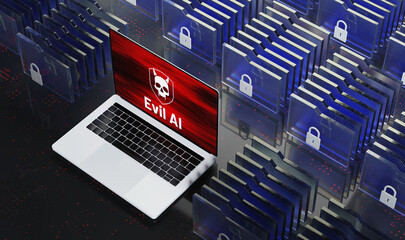 3d rendering of Binary code on computer screen with electronic motherboard and processor background