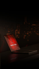 3d rendering of the screen that are alerted to a Virus computer attack.