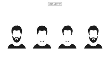 Modern Profile Icon Vector, Male and Female Avatar Silhouette Collection