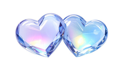  Two magical gem heart bundles isolated on transparent background