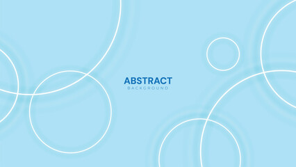 Modern Abstract Blue Geometric Background. Overlapping Triangle, Circle, and Square Shapes with Smooth Gradient Technology Pattern Design.