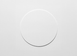 White Paper Circle Embossed with Shadows Textured Background