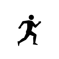Dynamic silhouette of a runner in motion capturing the essence of athleticism and speed isolated on white background Vector Illustration