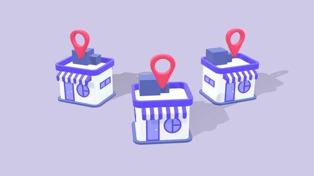 Animated Illustration Showing Franchise Business Growth, Branch Expansion, Marketing Strategy, And Scalable Operations Planning. Business Marketing Plan For Branch Growth And Expansion.
