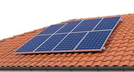 Solar Panel Array Installed on a Clay Tile Roof