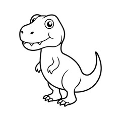 Fototapeta premium Cute cartoon baby dinosaur standing happy
