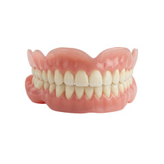Obraz premium Full Set of Dentures with Pink Gums and White Teeth Product Shot