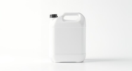 White Plastic Container with Handle and Black Cap