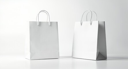 White Shopping Bags Mockup