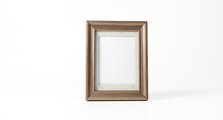 Wooden Picture Frame Mockup on White Background