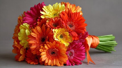 Bright Bouquet Gerberas Tied With