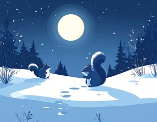 Quiet Winter Night Illustration