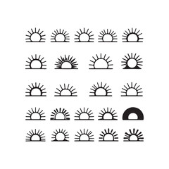 A colorful vector set of weather icons showing the sun, cloud, and rain is a perfect illustration for your web design