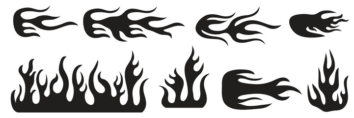 Tribal Flame Decal Set ? Abstract Fire Silhouette Vectors for Race Cars, Motorcycles and Tattoos..eps