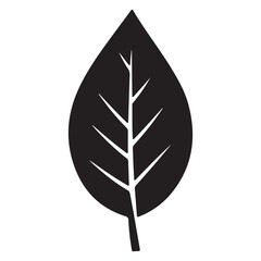 Minimalist Black Leaf Illustration on White Background Simple Design for Nature and Ecology Projects Vector Art Clean and Modern Style Fresh Organic Element