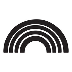 Minimalist Black Rainbow Design Illustration Graphic Element Symbol Icon Vector Image for Creative Projects and Backgrounds