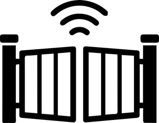 Smart Automatic Gate Icon with Wireless Signal