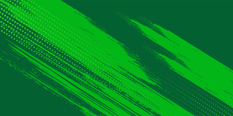 Dots halftone yellow green color pattern on dark green background. Sport style grunge brush set. Simple grunge.