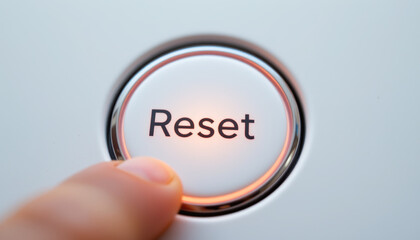 Closeup Reset Button Being Pressed Electronic Devi