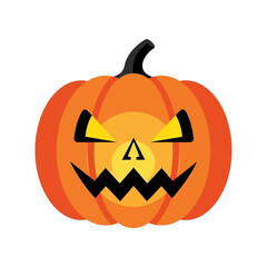Halloween Pumpkin Face Jack O&rsquo;Lantern Icon with Angry Expression