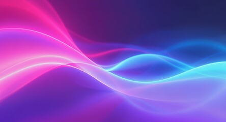 Fototapeta premium Vibrant Abstract Glowing Wavy Lines Background. Dynamic Gradient of Pink, Purple, and Blue Hues Creating a Smooth, Ethereal Energy Flow. Modern Futuristic Design for Technology, Digital Art, and