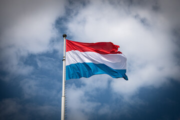 National Flag of Luxembourg Blowing in the Wind