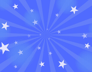 アメコミ風のシンプルな背景　集中線　ドットグラデーション　青　2