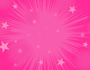 アメコミ風のシンプルな背景　集中線　ドットグラデーション　ピンク　5