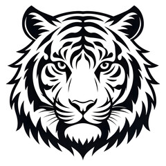 Obraz premium Tiger head vector illustration isolated on transparent background in studio