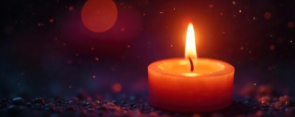 Flickering Candle Flame A Close-Up Image Symbolizing Inner Light, Personal Journey, and the Fragility of Lifes Essence.  Intricate details showcase ethereal beauty and delicate fire.