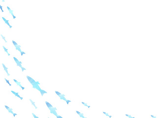 上に上る　魚の水彩風背景イラスト
