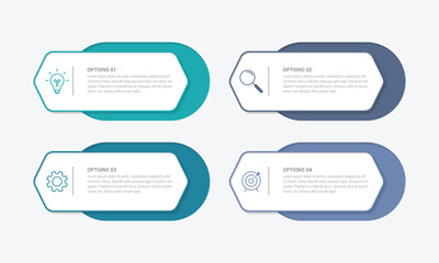 Vector infographic design template with 4 options or steps