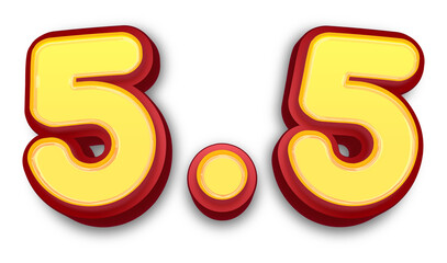 5.5 Discount Day 3D Bubble Number for Retail Advertising