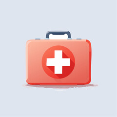 Obraz premium Vector illustration of a first aid kit with medical cross for emergency care
