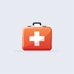 Obraz premium Vector illustration of an orange first aid kit, medical healthcare emergency
