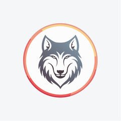 Wolf emblem logo design showcasing a strong and powerful animal icon on a circle background