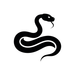 Fototapeta premium Black snake isolated on white background