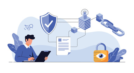 Securely managing and verifying data with blockchain technology and digital signatures.