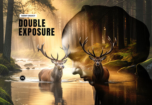 Golden Hour Dramatic Double Exposure Photo Effect