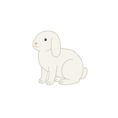 うさぎのカラーアイコン、ロップイヤー、動物、イラスト、素材、背景なし、資料作り
