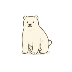 シロクマのカラーアイコン、動物、イラスト、素材、背景なし、資料作り