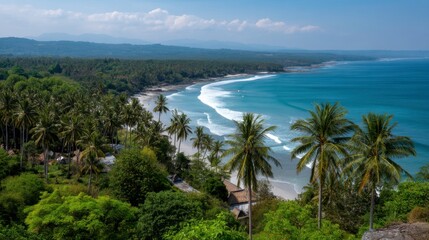 Tropical beach adventure bali travel photography coastal paradise aerial view nature's serenity