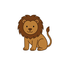 ライオンのカラーアイコン、動物、イラスト、素材、背景なし、資料作り