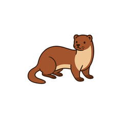 イタチのカラーアイコン、動物、イラスト、素材、背景なし、資料作り