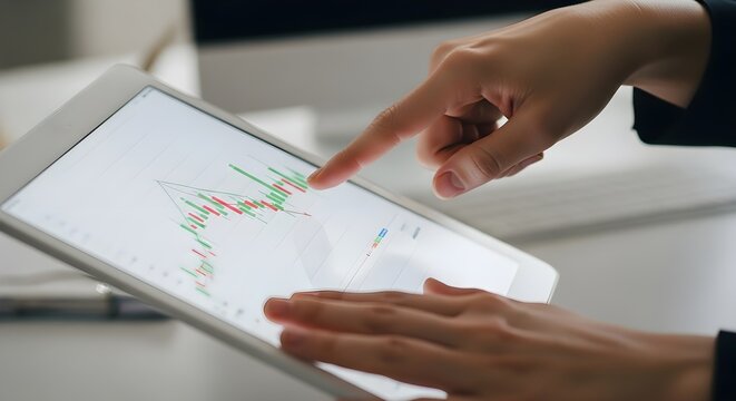 Business Analytics Dashboard on Tablet Displaying Growing Financial Charts - Powered by Adobe